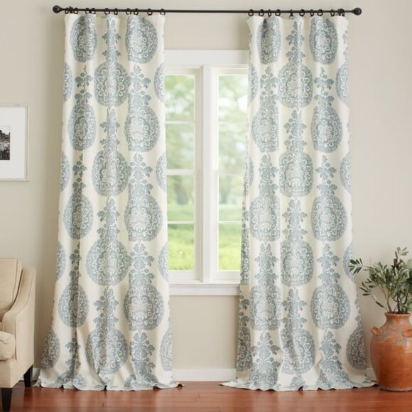 NWT! Set of 2 Pottery Barn Lucianna Pole top Drapes /Curtains/panels50 X 96"